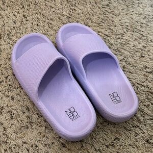 purple rubber slides